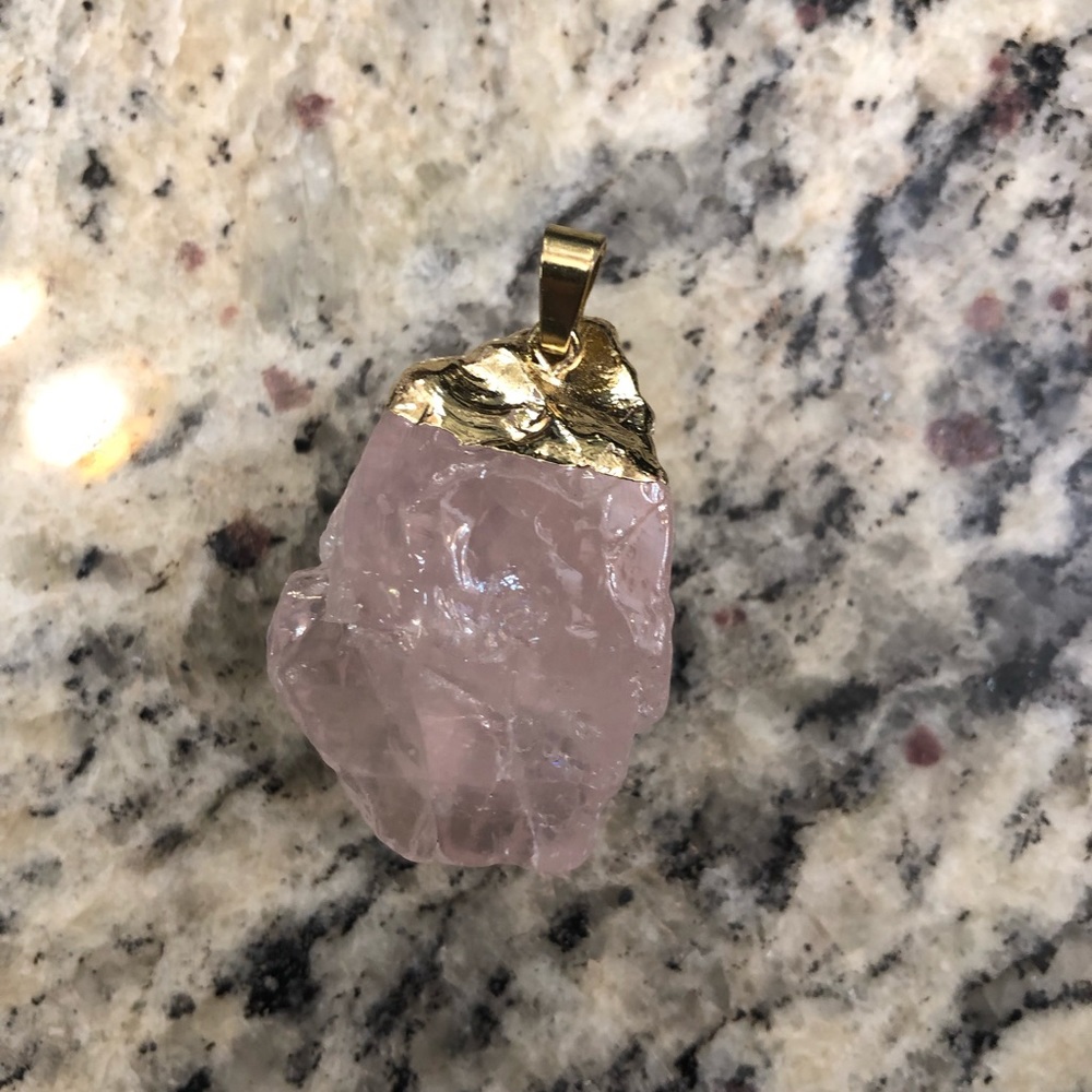 Chunky Rose Quartz Pendant